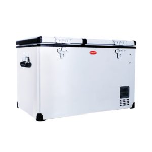 SnoMaster - 66L Dual Compartment Stainless Steel Fridge/Freezer AC/DC