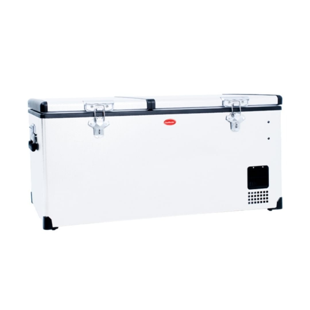 SnoMaster - 92.5L Dual Compartment Stainless Steel Fridge/Freezer AC/DC
